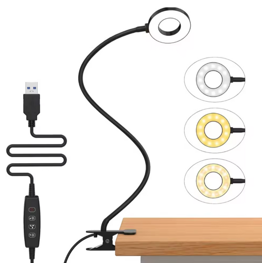 LED Reading Light with Clamp 3 Color & 10 Brightness Desk Lamp